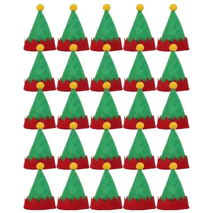 Christmas Wine Bottle Cover Caps, Red and Green Xmas Hat and Scarf Sets, Home Ornament, Festival Party Tableware Decoration Supplies - 02ALABA