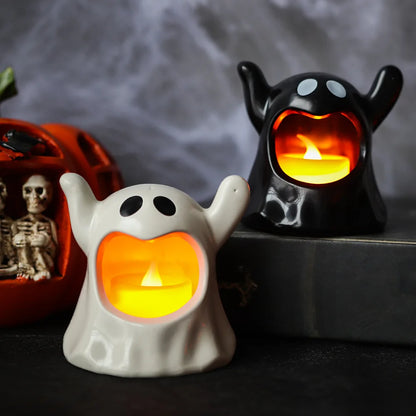 1PC Halloween Ghosts Candle Holder LED Candlestick Lighting Candleholder Candle Holder Halloween Decoration