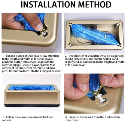 Automatic Shoe Cover Machine Waterproof Disposable Shoes Cover Overshoes Dispenser Portable Hand-Free Machine for Home, Office