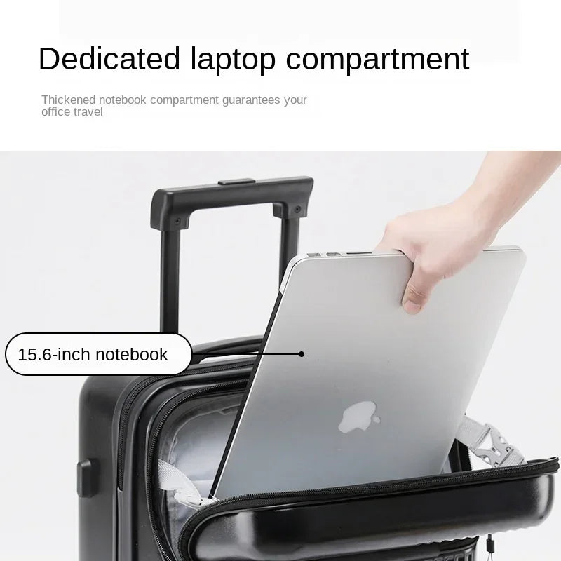 Lightweight Cabin Rolling Luggage - Trolley Password Suitcase with Wheels for Business Travel - 02ALABA