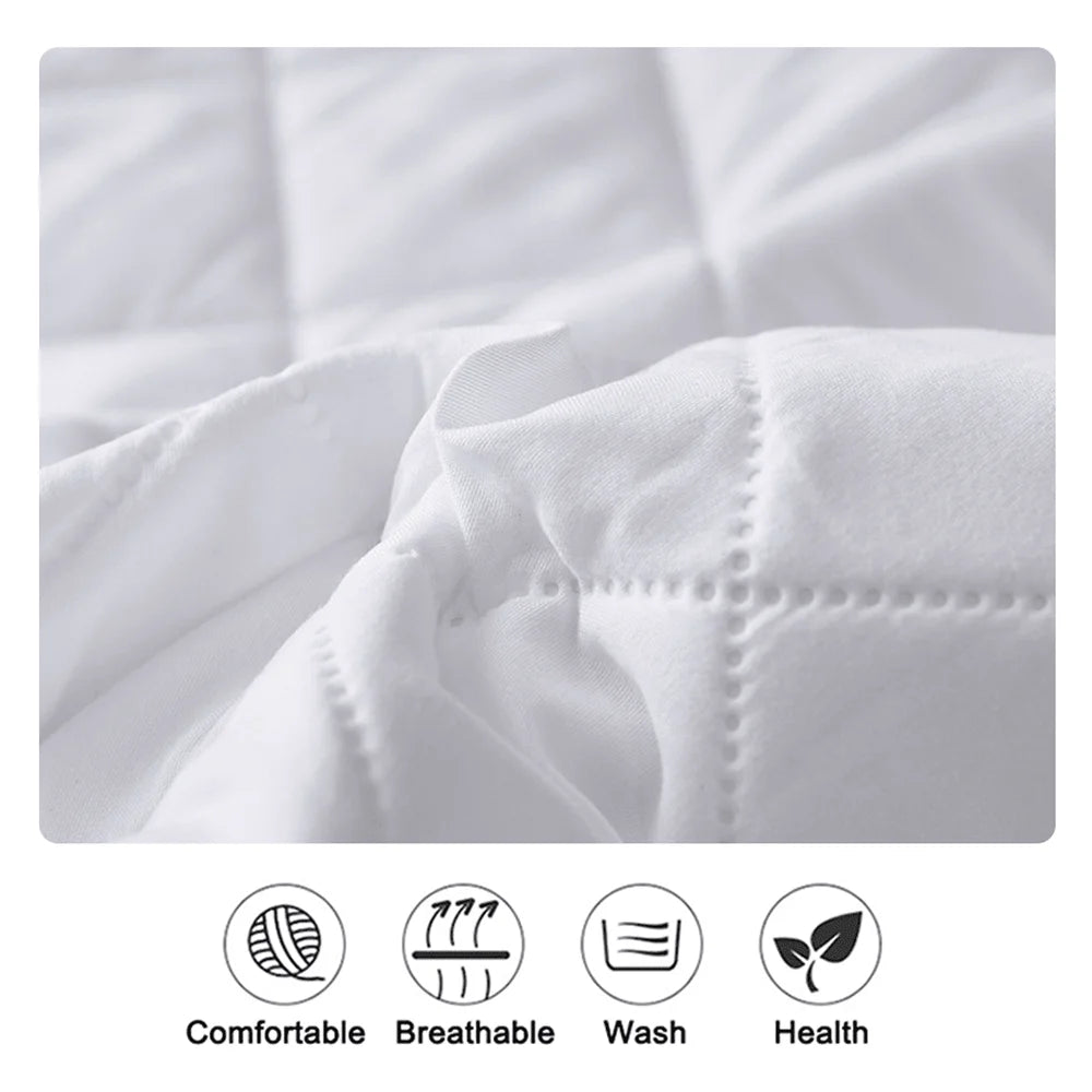 Waterproof Throw Mattress Cover, Bed Fitted Sheet, Mattress Protector in Single/Double/140/160 Multiple Sizes, Available in Gray/White - 02ALABA