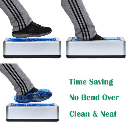 Automatic Shoe Cover Machine Waterproof Disposable Shoes Cover Overshoes Dispenser Portable Hand-Free Machine for Home, Office