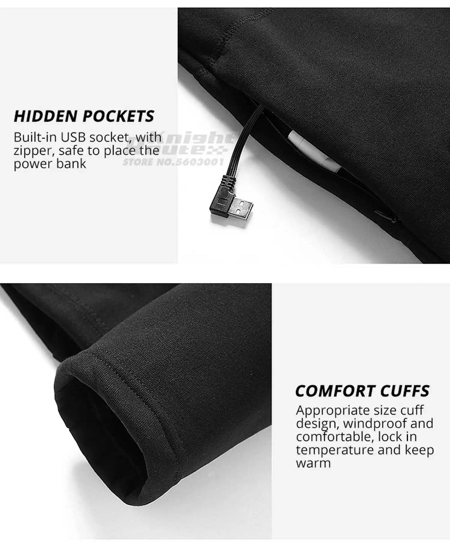 USB-Powered Heated Vest for Men and Women - Electric Heating Jacket with Adjustable Temperature for Outdoor Sports, Camping, Motorcycling, and Winter Activities
