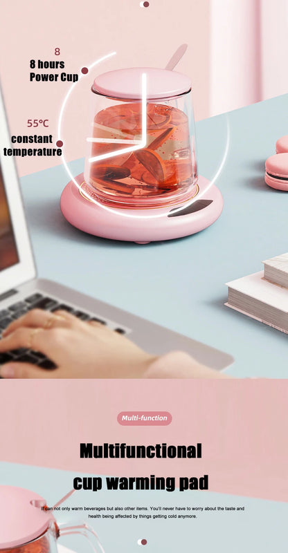 1PC Thermostatic Heating Coaster USB Home Heating Coaster 3-speed Adjustment Heating 55 Degrees Constant Temperature