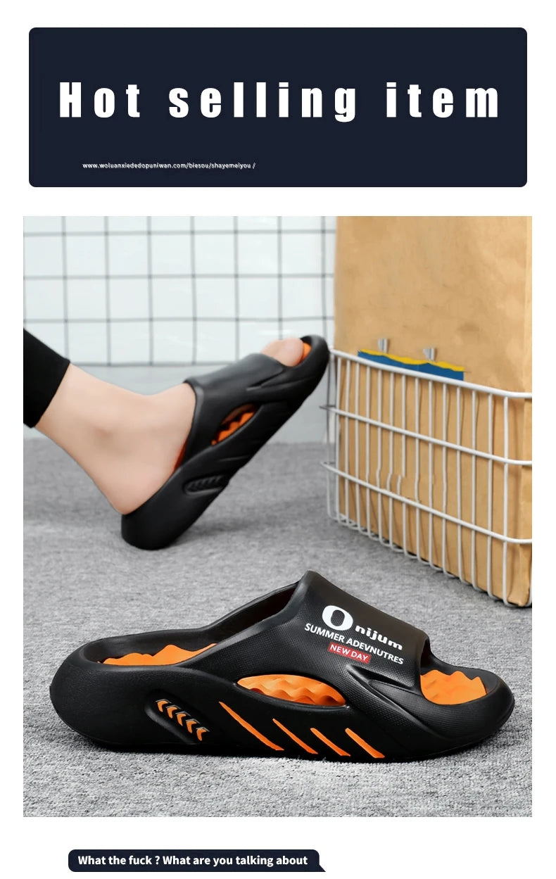 Discover the New Men's Massage Slippers, perfect for both indoor and outdoor use. These casual beach sandals feature a comfortable sole and come in a wide range of sizes from 38 to 47. - 02ALABA