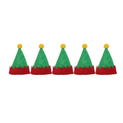Christmas Wine Bottle Cover Caps, Red and Green Xmas Hat and Scarf Sets, Home Ornament, Festival Party Tableware Decoration Supplies - 02ALABA