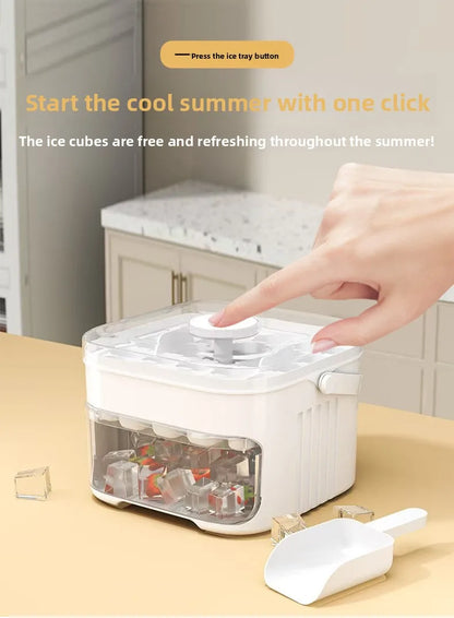 50-Cube Ice Maker with Easy Press Cap with Easy-press Lid Large Capacity Ice Cube Machine Reusable Food-grade Ice Cube Mold