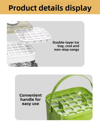 50-Cube Ice Maker with Easy Press Cap with Easy-press Lid Large Capacity Ice Cube Machine Reusable Food-grade Ice Cube Mold