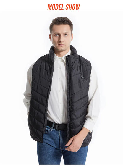 USB-Powered Heated Vest for Men and Women - Electric Heating Jacket with Adjustable Temperature for Outdoor Sports, Camping, Motorcycling, and Winter Activities