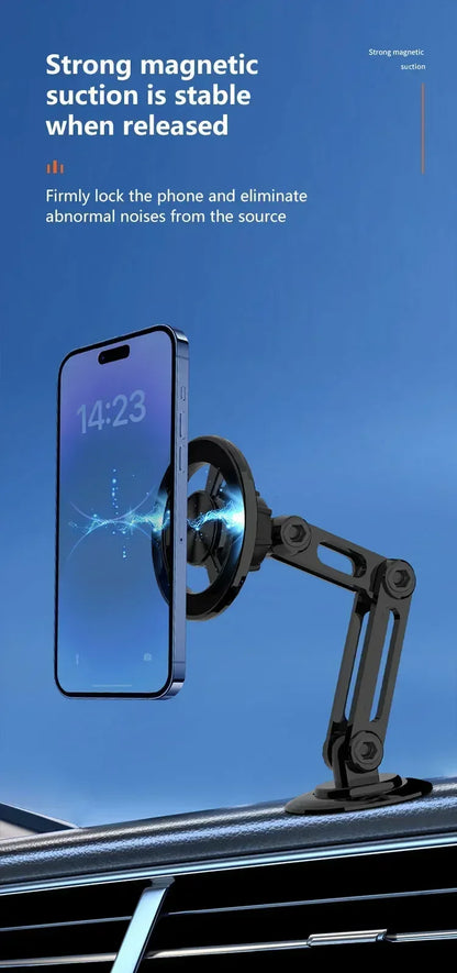 Magnetic Car Wireless Charger Stand, Magnet Car Mount, Fast Charging Station, Phone Holder Bracket for iPhone 15, 14, 13, 12 Pro Max - 02ALABA