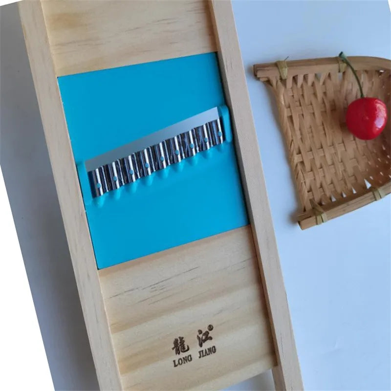 Fries Grid Stainless Potato Grid Steel Potato Kitchen Wooden Home Chip Shred Potato Vegetable Cutter Grater Slicer or Hand Guard