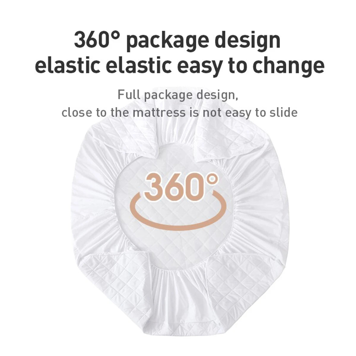 Waterproof Throw Mattress Cover, Bed Fitted Sheet, Mattress Protector in Single/Double/140/160 Multiple Sizes, Available in Gray/White - 02ALABA