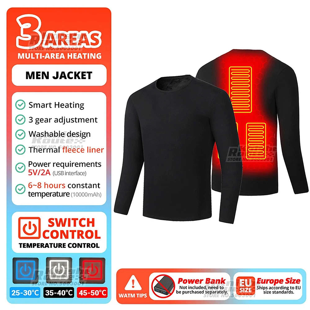 USB-Powered Heated Vest for Men and Women - Electric Heating Jacket with Adjustable Temperature for Outdoor Sports, Camping, Motorcycling, and Winter Activities - 02ALABA