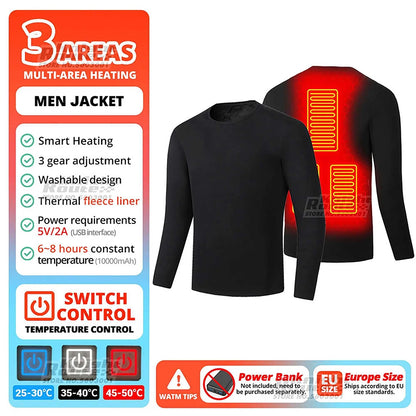 USB-Powered Heated Vest for Men and Women - Electric Heating Jacket with Adjustable Temperature for Outdoor Sports, Camping, Motorcycling, and Winter Activities - 02ALABA