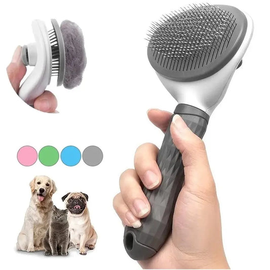 Self-Cleaning Pet Brush, Cat and Dog Comb, Hair Remover Tool for Dogs and Cats, Grooming Accessories, Pets' Dematting Comb - 02ALABA