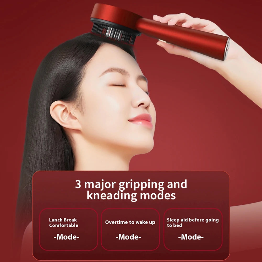Electric Vibration Massage Comb with Hair Growth Oil - Red Light Laser Therapy Scalp Applicator Brush for Hair Follicles - 02ALABA