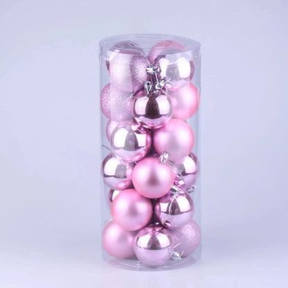 24 Pcs Christmas Ball Ornaments for Xmas Tree - Shatterproof Hanging Decorations for Holiday Wedding - 02ALABA