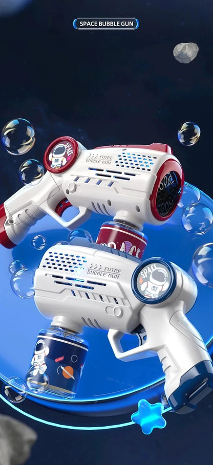New Porous Astronaut Electric Bubble Gun Kid Toy Bubbles Machine Automatic Soap Blower with Light Summer Outdoor Party Games toy