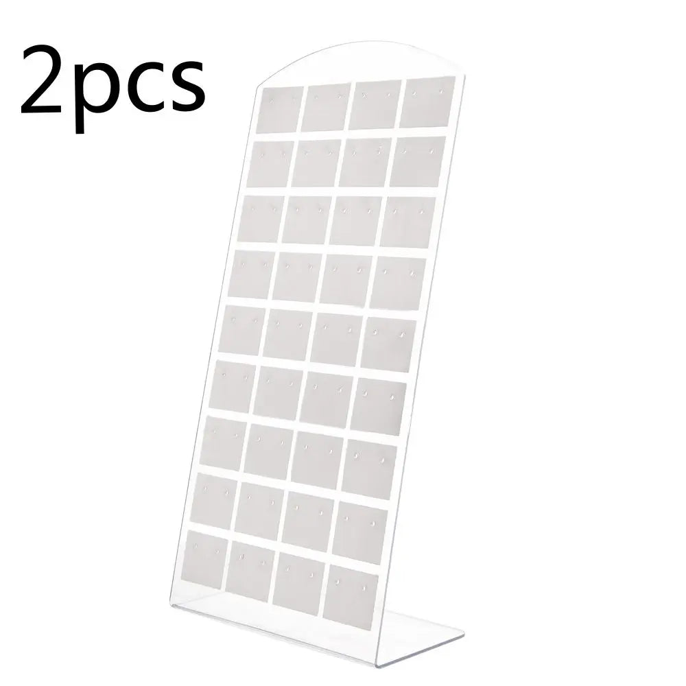 2pcs 48/72Holes Portable Earrings Ear Studs Holder Plastic Jewelry Display Holders Earring Showcase Organizer Stand Storage Rack