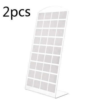 2pcs 48/72Holes Portable Earrings Ear Studs Holder Plastic Jewelry Display Holders Earring Showcase Organizer Stand Storage Rack