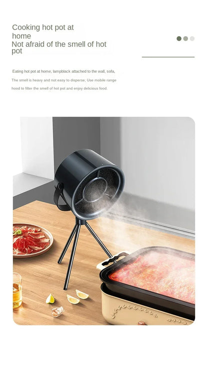 New Portable Exhaust Fan Small Kitchen Hood Extractor Barbecue USB Supply Desktop Range Hoods Mini Suction Cooker Hood