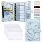 A6 Money Saving Organizer PU Leather Budget Binder Marble Notebook Budgets Planner 2023 Envelope Office School Supplies