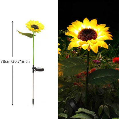 3 Heads 1 Head Solar Simulation Sunflower LED Lights Garden Yard Lawn Night Lights Landscape Lamp Decor Christmas Flower Light