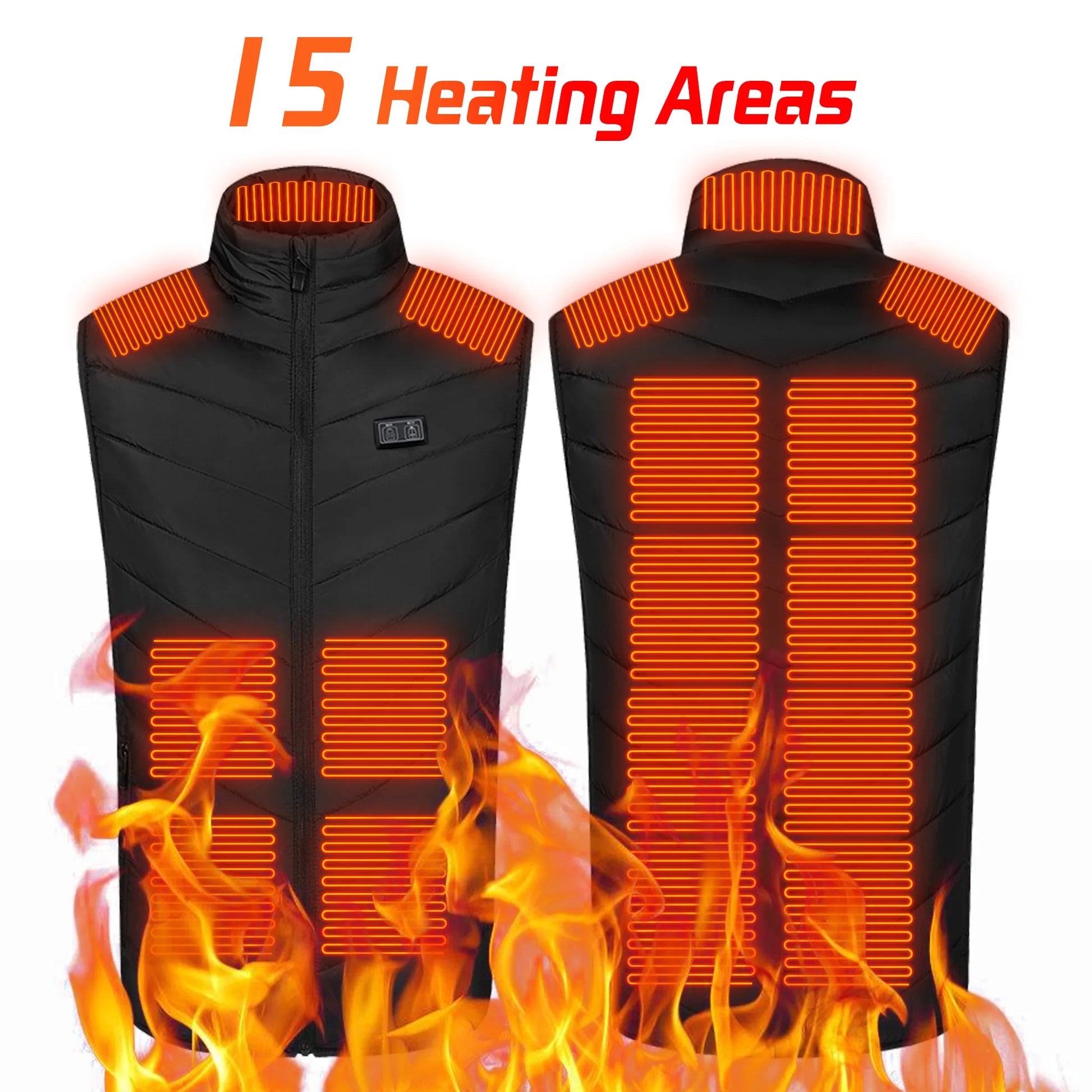 USB-Powered Heated Vest for Men and Women - Electric Heating Jacket with Adjustable Temperature for Outdoor Sports, Camping, Motorcycling, and Winter Activities - 02ALABA