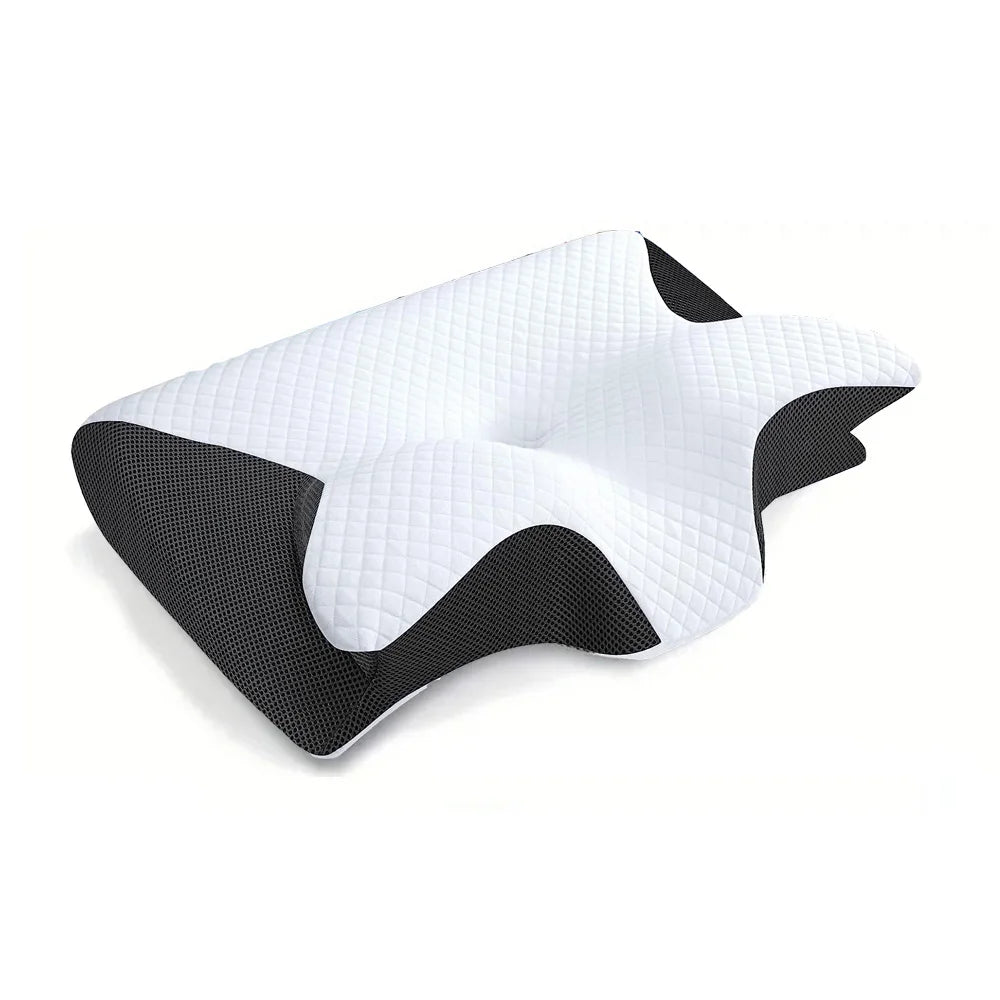 Memory Foam Cervical Pillow, Neck Massage Pillow,Butterfly Pillow,2 in 1 Ergonomic Contour Orthopedic Pillow for Neck Pain
