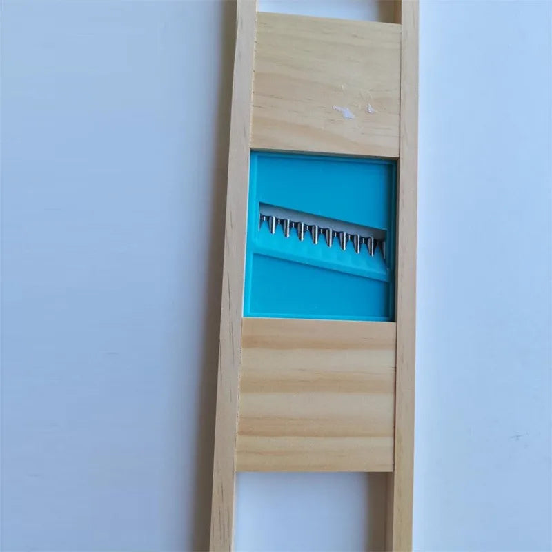 Fries Grid Stainless Potato Grid Steel Potato Kitchen Wooden Home Chip Shred Potato Vegetable Cutter Grater Slicer or Hand Guard