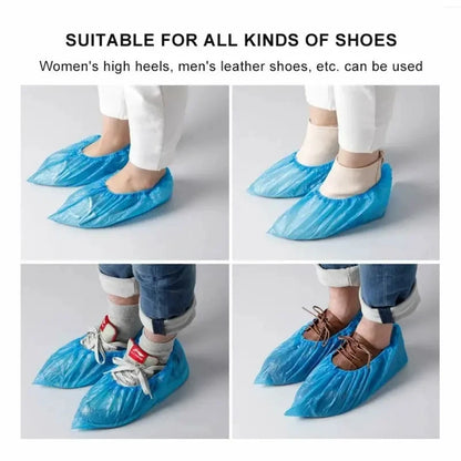 100PCS disposable waterproof shoe cover plastic non-slip foot cover indoor PE padded shoe cover