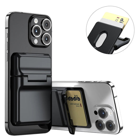 Magnetic Wallet and Card Holder Metal Slim Bank Card Holder For All Cell Phone Models MagSafe PC Magnetic Wallet Holds 1-2 cards - 02ALABA