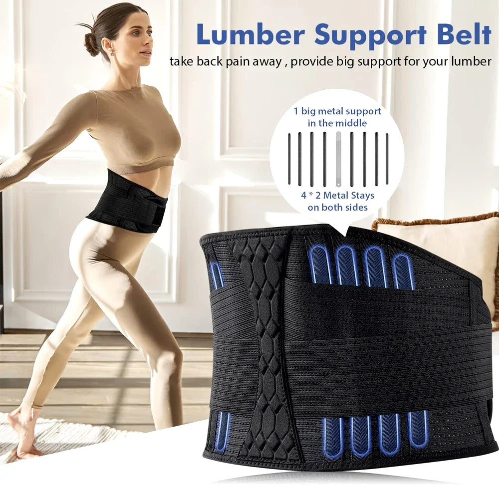 Adjustable Lumbar Support Belt - Breathable Lower Back Brace for Lifting, Herniated Disc, Sciatica & Pain Relief - 02ALABA