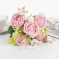 Artificial Flowers Fake Silk White Peonies Used for Home Room Vase Decoration Christmas Wreath Wedding Bouquet Party Accessories