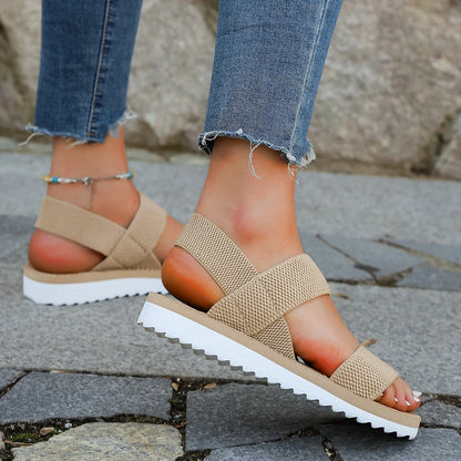 Women's fashion trend, anti slip, wear-resistant, comfortable color blocking soft sole, solid elastic band, indoor and outdoor f - 02ALABA