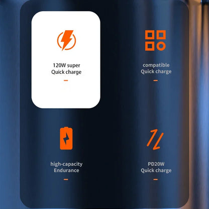 Xiaomi 120W Super Fast Charging 200000mAh High Capacity Power Bank Battery Digital Display Power Bank For Iphone Samsung Huawei - 02ALABA