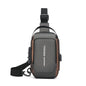 Durable Oxford Fabric Men's Sling Bag - Stylish Motorcycle Crossbody Chest Pack with Phone Pocket, Zip Closure for Daily Commute