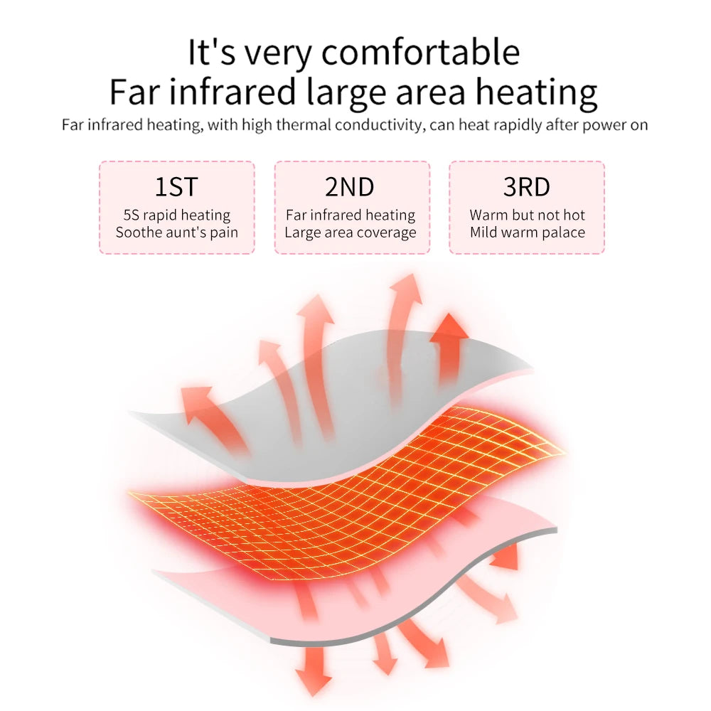 Electric Heating Waist Massage Belt Abdominal Menstrual Heating Pad Belly Warm Palace Belt for Period Cramp Relief
