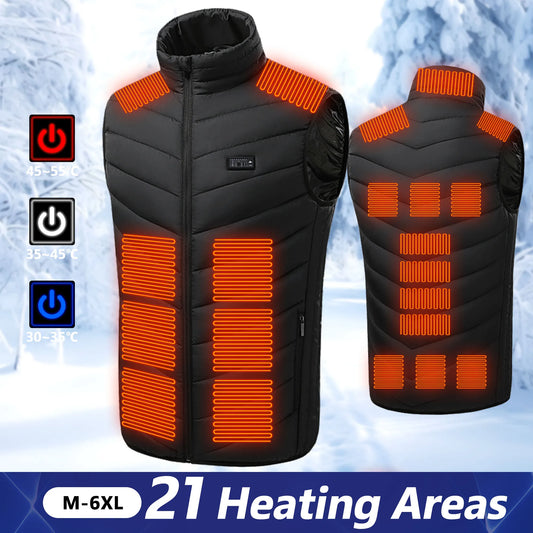 USB-Powered Heated Vest for Men and Women - Electric Heating Jacket with Adjustable Temperature for Outdoor Sports, Camping, Motorcycling, and Winter Activities - 02ALABA