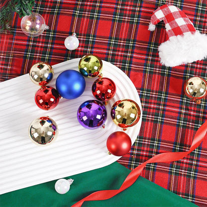24 Pcs Christmas Ball Ornaments for Xmas Tree - Shatterproof Hanging Decorations for Holiday Wedding - 02ALABA