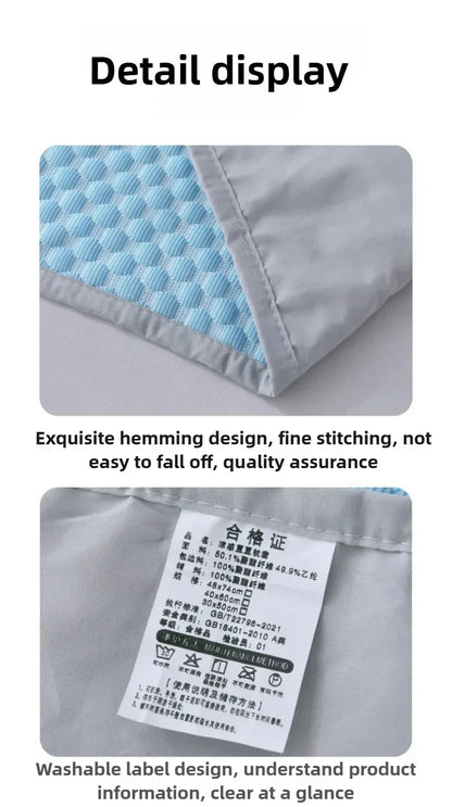Summer Cooling Pillowcase Solid Color Ice Bean Bean Pillowcase Cool Feeling Air Conditioning Cover Washable  (No Pillow) 48x74cm