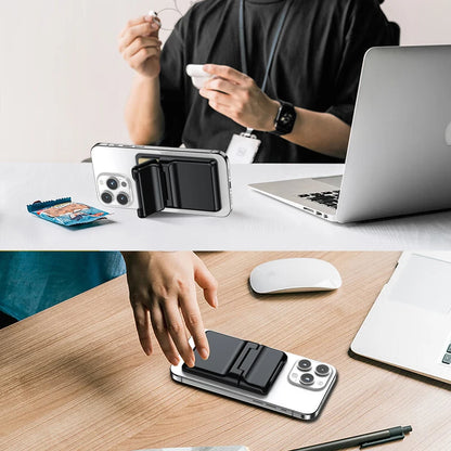Magnetic Wallet and Card Holder Metal Slim Bank Card Holder For All Cell Phone Models MagSafe PC Magnetic Wallet Holds 1-2 cards - 02ALABA