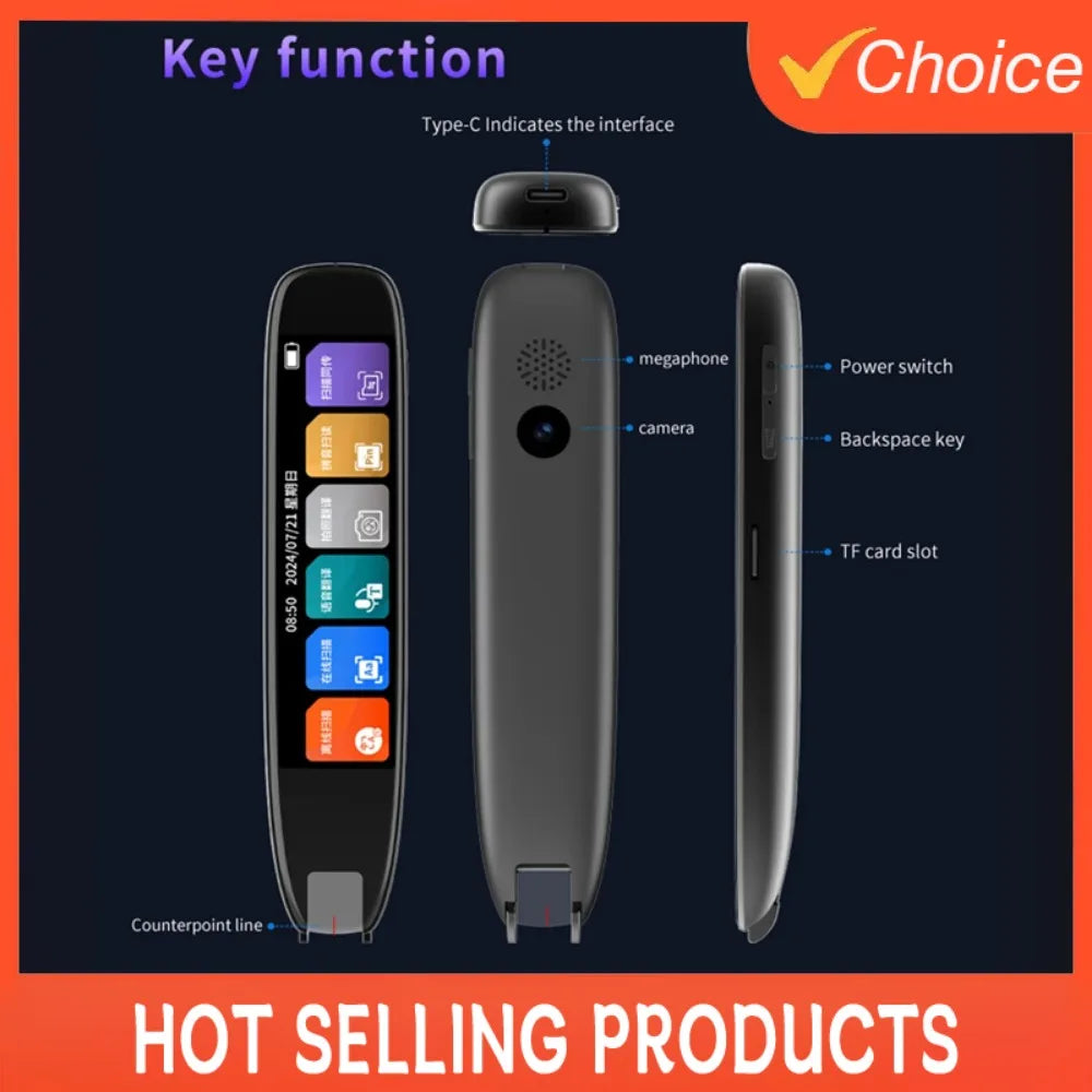 S65 Pro Smart MultifunctionTranslation Real Time Languages Translator Business Dictionary Pen Voice Scan Translator Pen