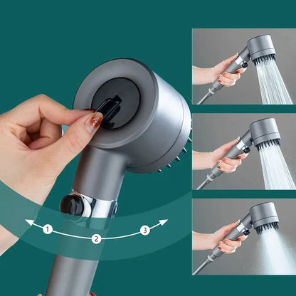 3 Modes Shower Head Adjustable High Pressure bathroom Accessories - 02ALABA