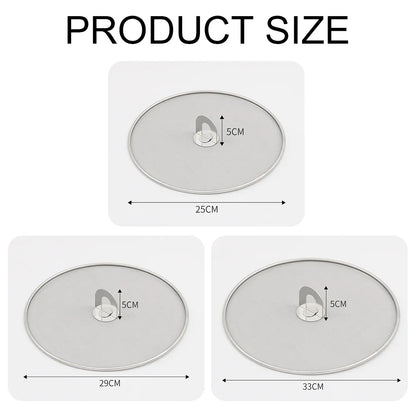 Stainless Steel Oil-Splash Guard for Cooking – Split Design Non-Stick Splatter Cover for Pans & Pots, Reusable Kitchen Tool