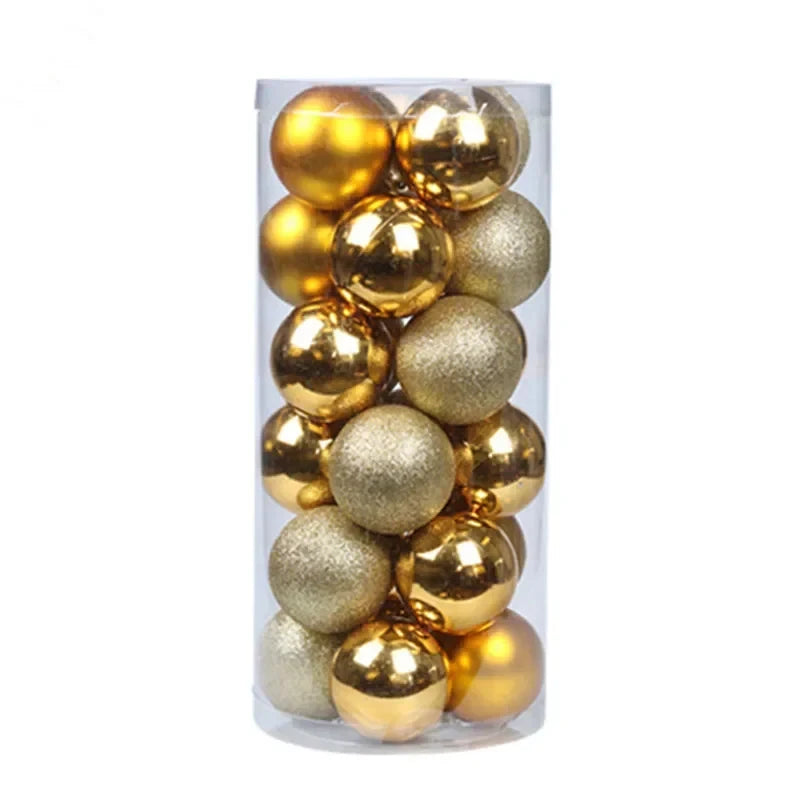 24 Pcs Christmas Ball Ornaments for Xmas Tree - Shatterproof Hanging Decorations for Holiday Wedding - 02ALABA