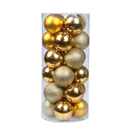 24 Pcs Christmas Ball Ornaments for Xmas Tree - Shatterproof Hanging Decorations for Holiday Wedding - 02ALABA
