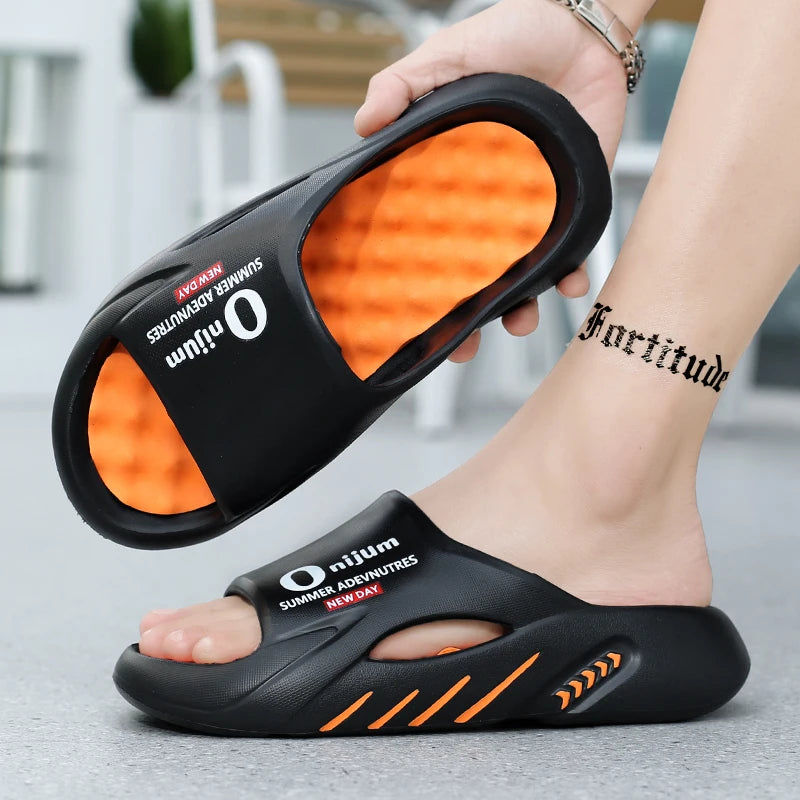 Discover the New Men's Massage Slippers, perfect for both indoor and outdoor use. These casual beach sandals feature a comfortable sole and come in a wide range of sizes from 38 to 47. - 02ALABA