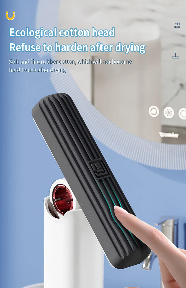 Mini Mop Powerful Squeeze Mini Mop Folding Home Cleaning Mops with Self-squeezing Floor Washing Mops Desk Window Car Clean Tools