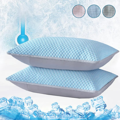 Summer Cooling Pillowcase Solid Color Ice Bean Bean Pillowcase Cool Feeling Air Conditioning Cover Washable  (No Pillow) 48x74cm